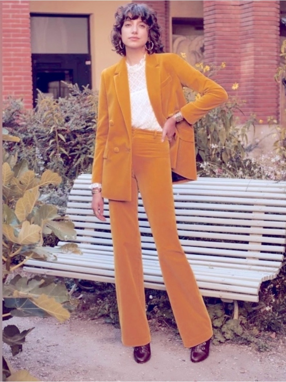 Sezane Pantalon Ferdinand Velours Mıel NWT - Picture 3 of 9
